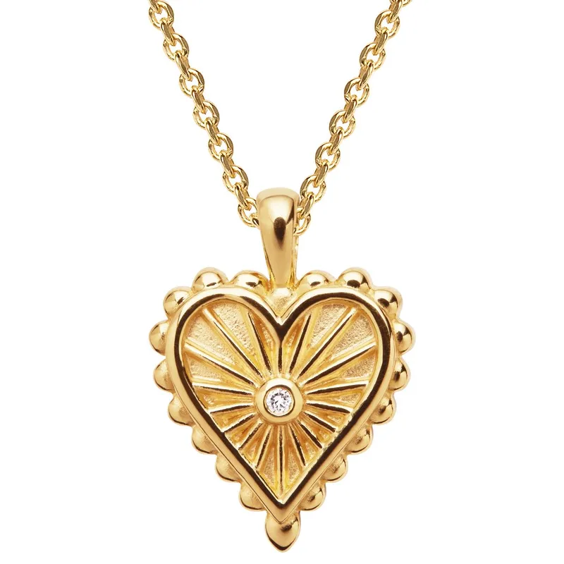 Jilco Inc Diamond Starburst Heart Necklace