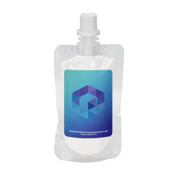 Custom 1 oz Squeeze Pouch Sun Screen SPF 50