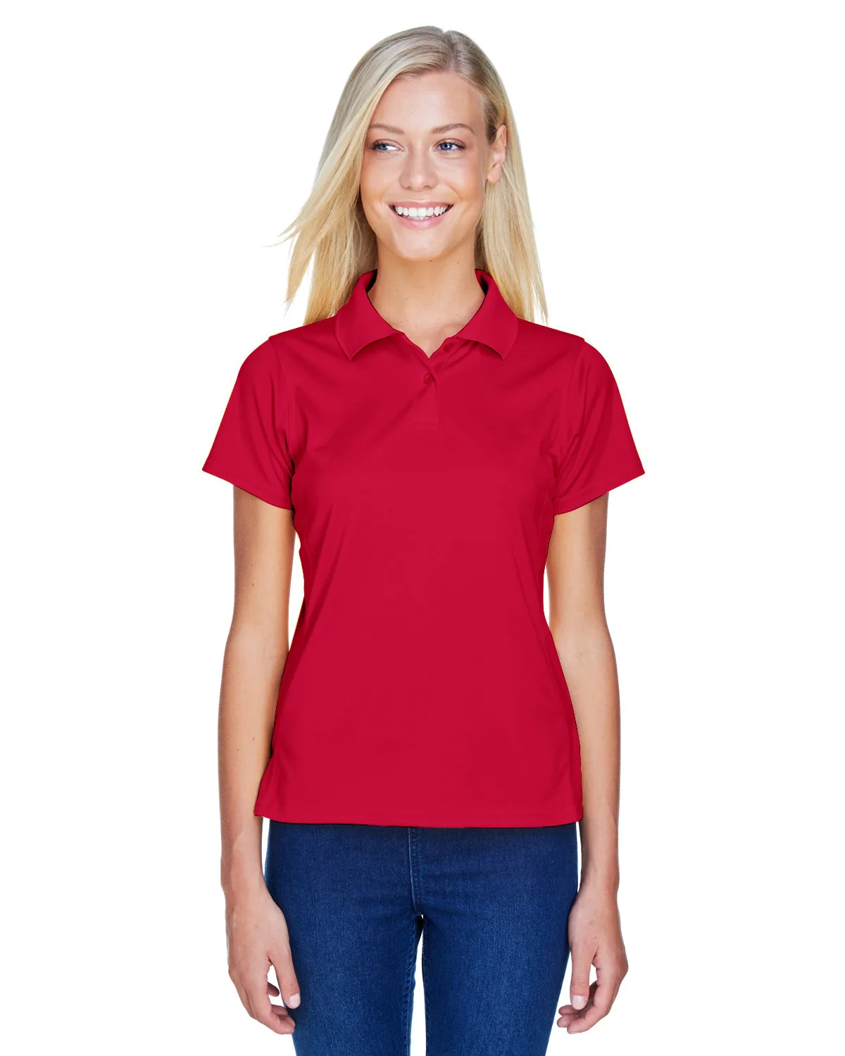 Harriton Women's Polyester Jersey Polo Shirt view 5