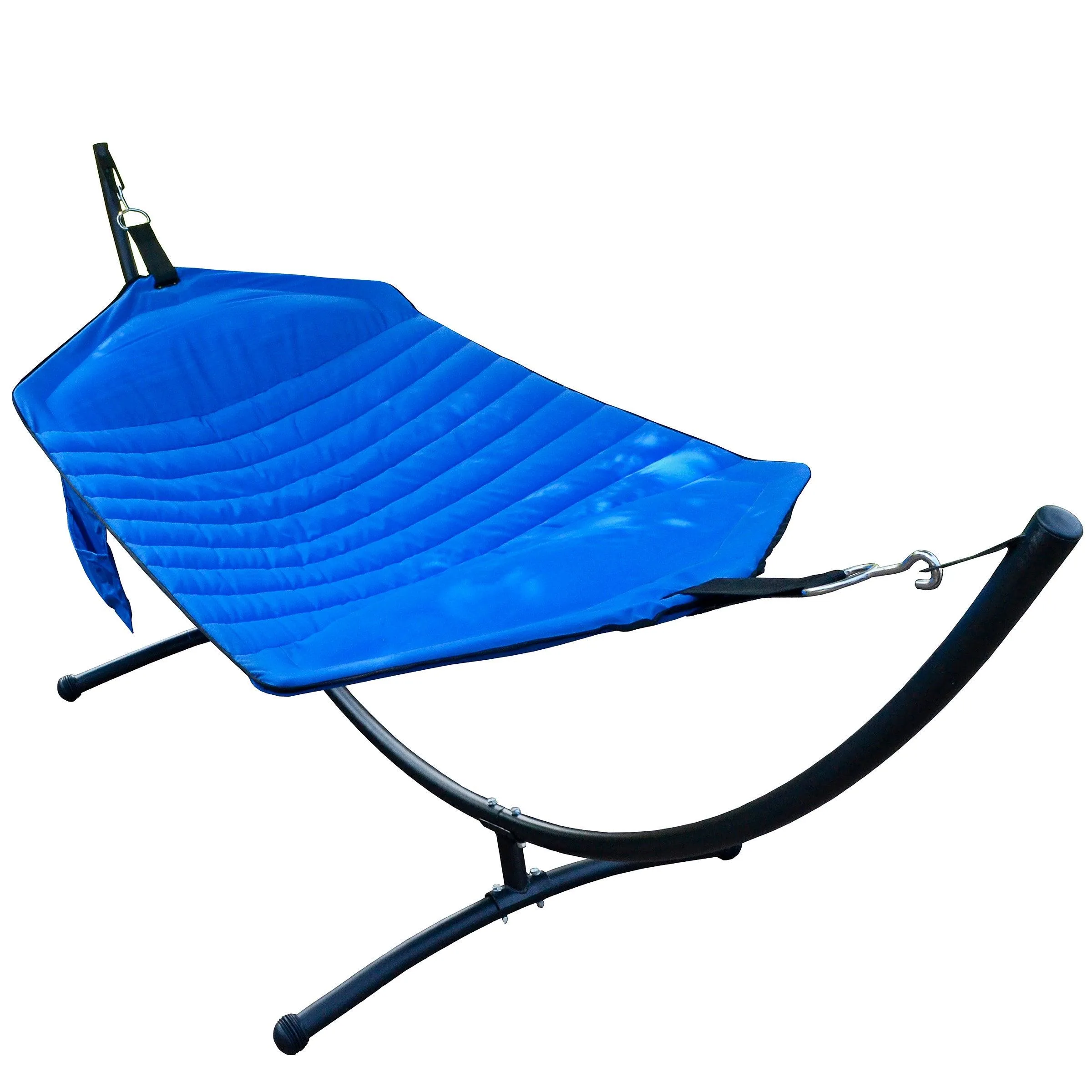 Algoma Padded Fabric Hammock & Arc Stand Combination Olefin Blue