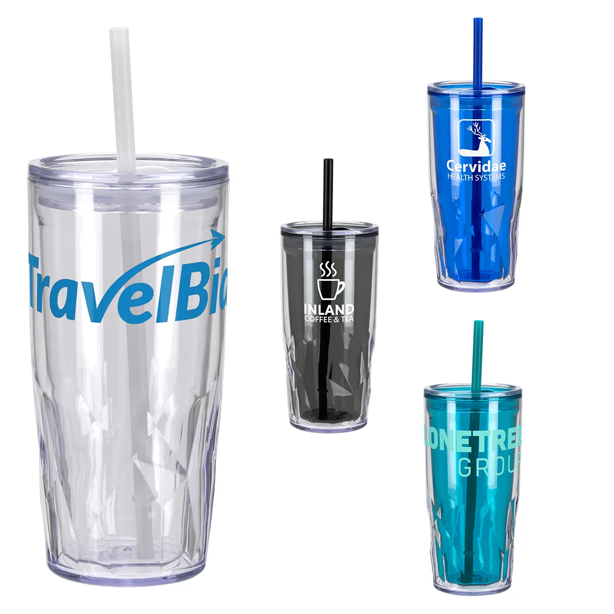 Luster 16 oz 2-in-1 Recycled Acrylic Straw Tumbler
