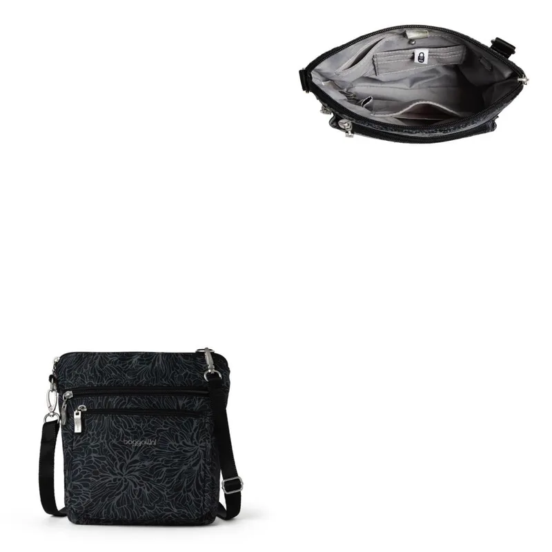Baggallini Modern Pocket Crossbody Bag - Midnight Blossom Black