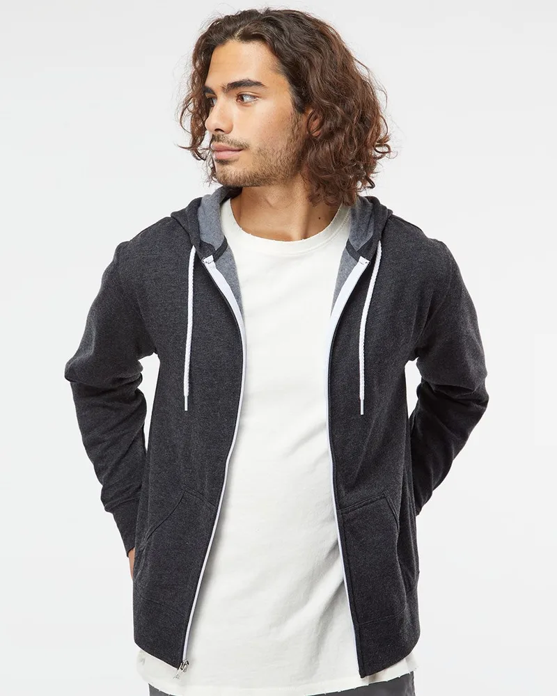 Independent Trading Co.® Unisex Lightweight Full-Zip Hooded Sweatshirt view 2