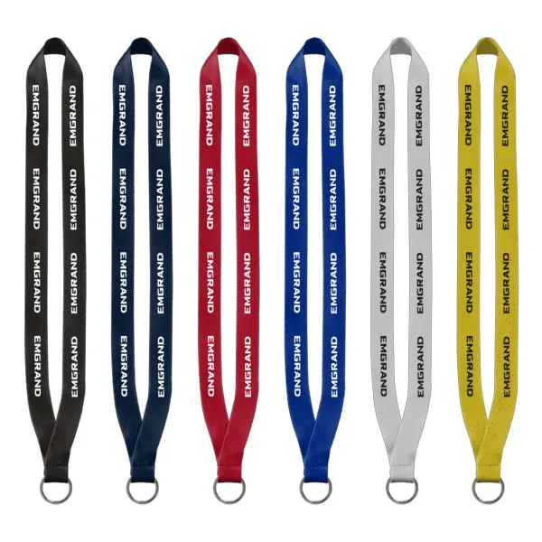 3/4" Polyester Lanyard with Sewn Silver Metal Split-Ring