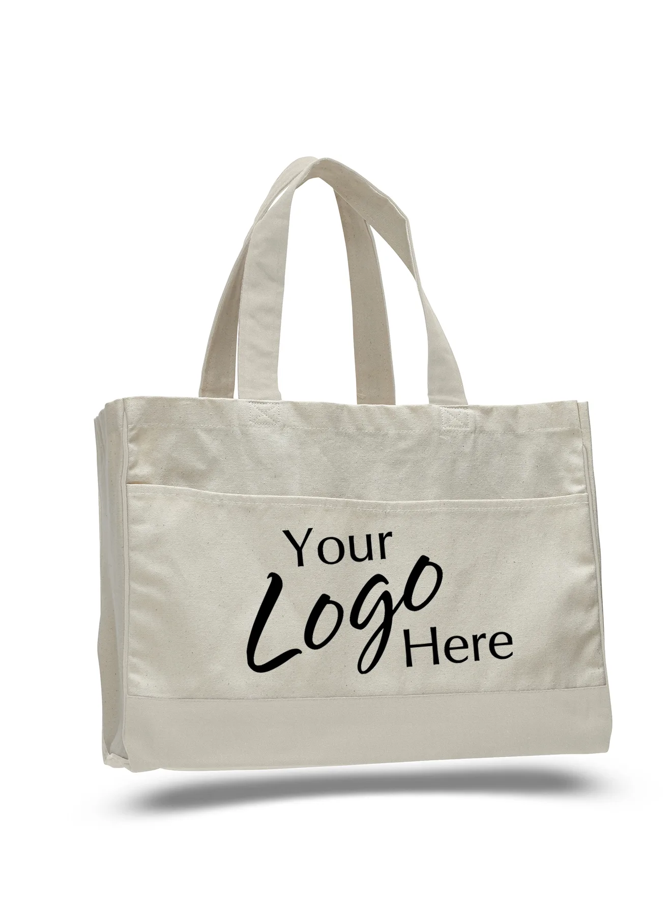 Canvas Standard Tote Bag w/5" Gusset (17"x13"x5") view 2