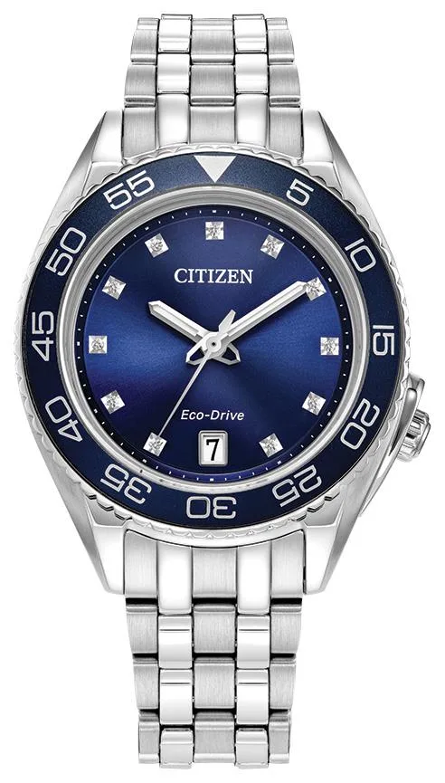 Citizen Watch Ladies' Sport Luxury Stainless Steel Bracelet Watch, Blue Dial