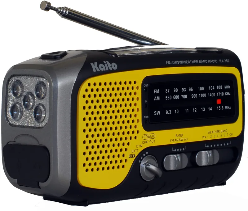 Kaito Emergency Radios & Wireless Mics Yellow Voyager Trek Solar/Crank Am/Fm/Sw Noaa Weather