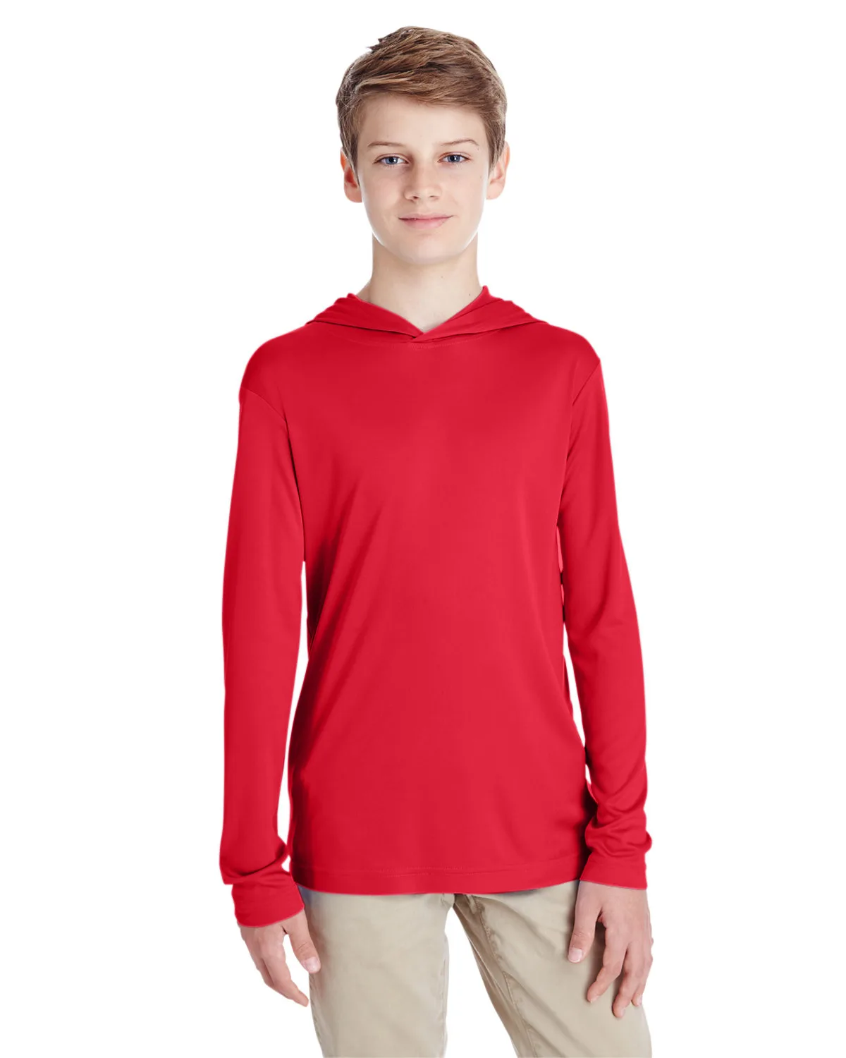 Team 365 Youth Zone Performance Long Sleeve Hooded T-Shirt view 6