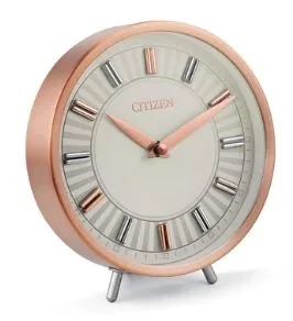 Citizen® Decorative Rose Gold-Tone Circular Tabletop Clock
