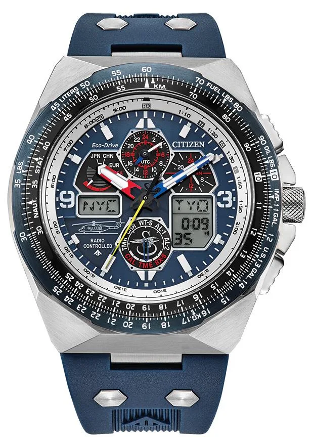 Citizen Watch Men's Promaster Air Skyhawk Rubber Strap Watch, Blue Dial