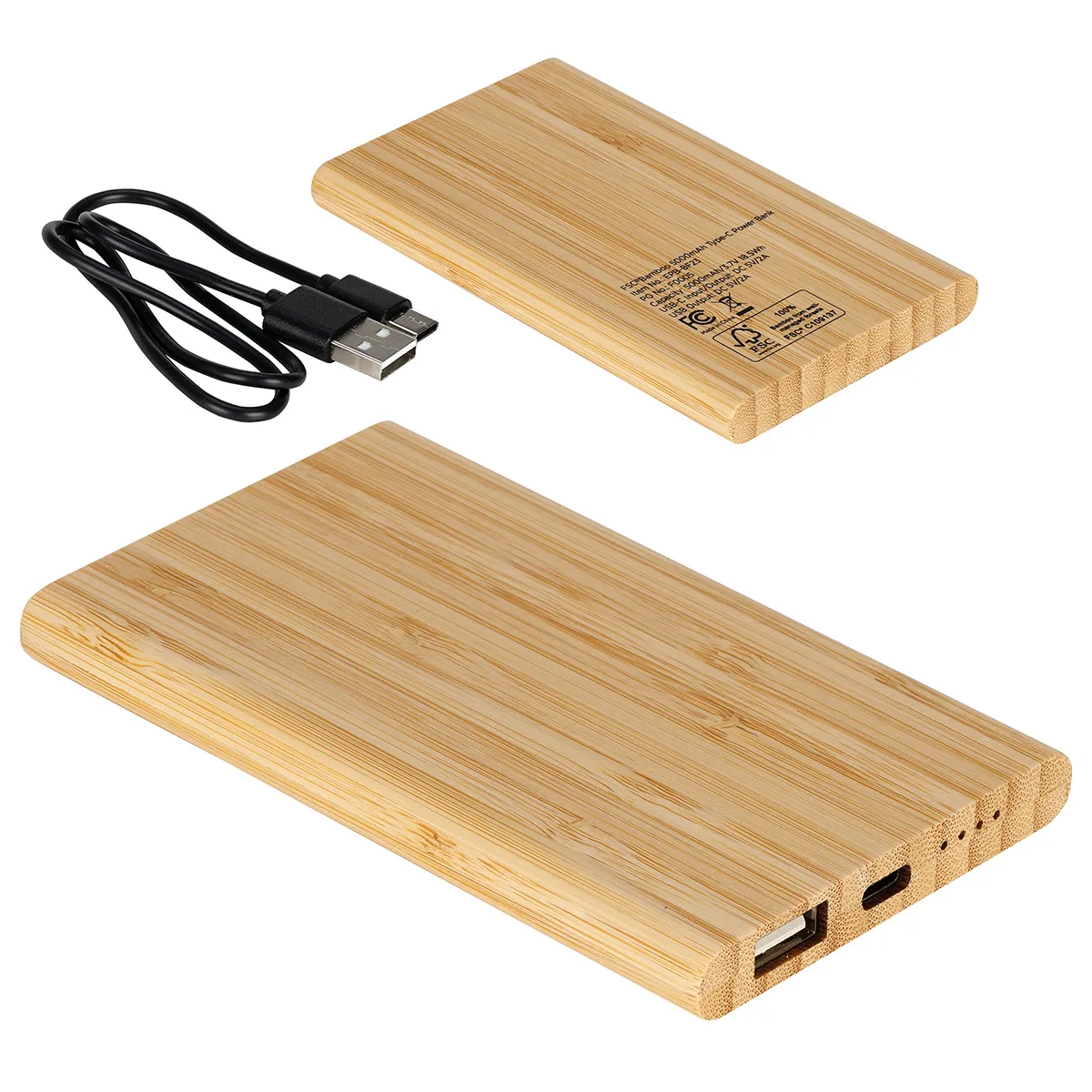 Bamboo 5000mAh Type-C Power Bank view 2
