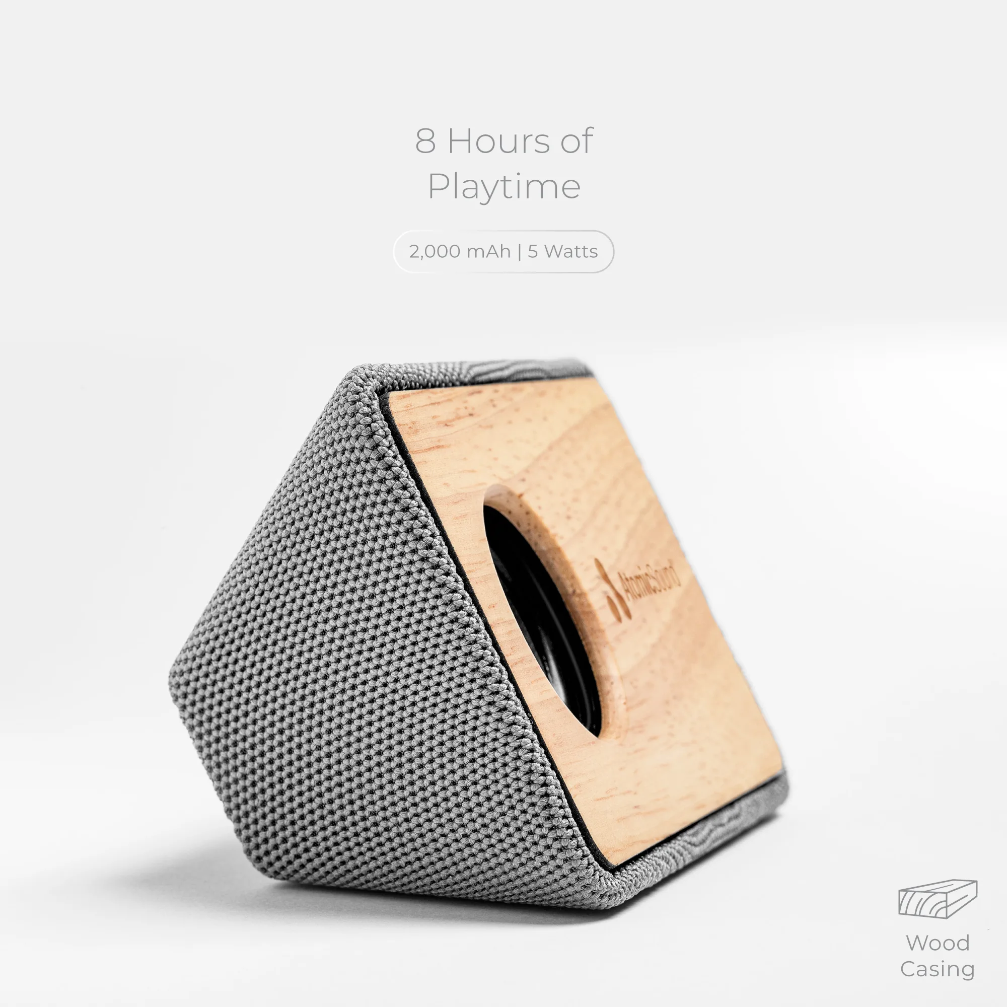 Wood and Fabric Bluetooth Speaker view 2