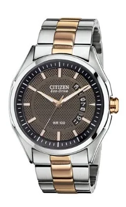 Citizen® Men's Drive Collection Two-Tone Rose Gold Stainless Steel Watch w/Black Dial