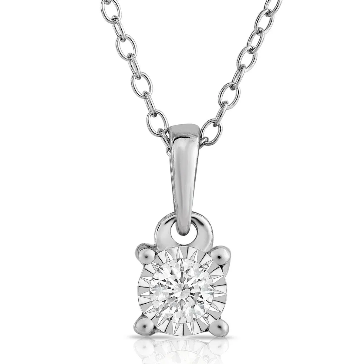 Jilco Inc Diamond Solitaire Necklace - 0.15 Ct