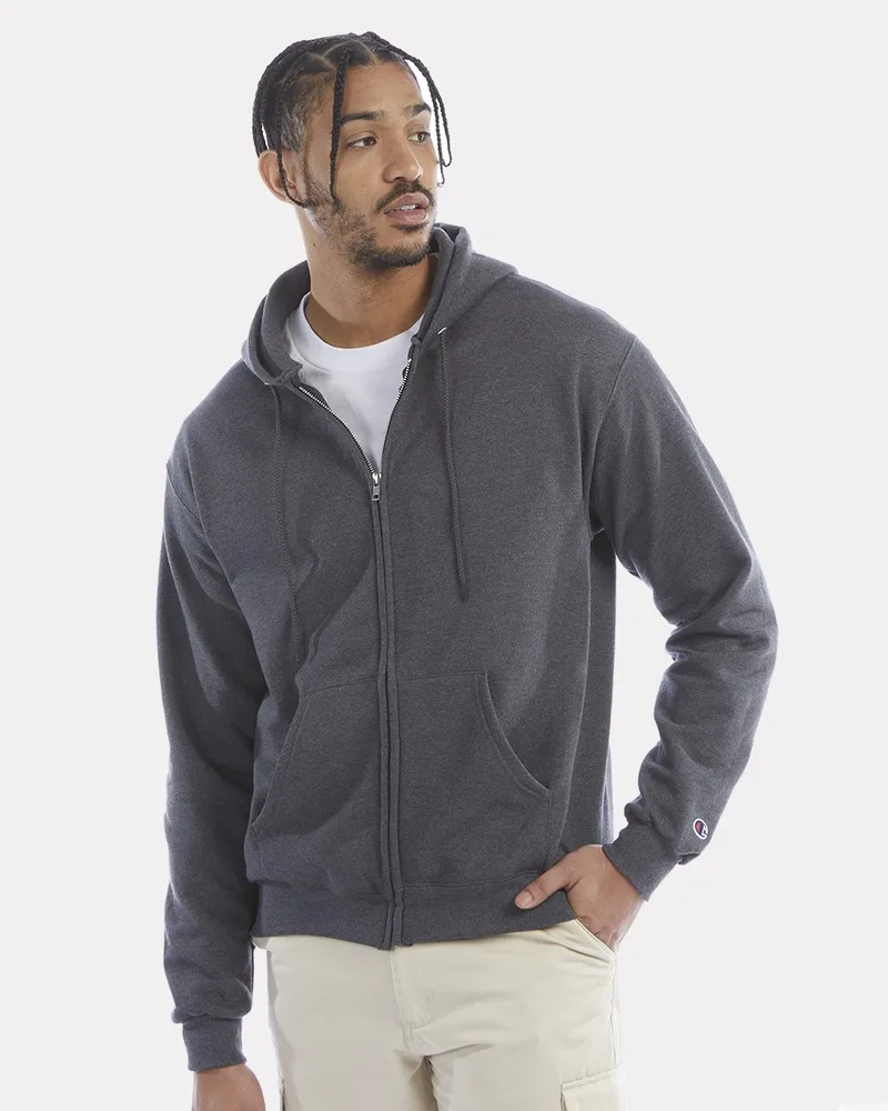 Champion® Unisex Powerblend® Full-Zip Hooded Sweatshirt view 2