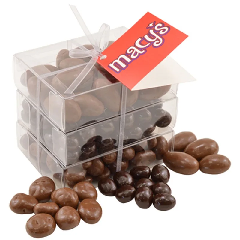 Chocolate Covered 3 Way Stack Acetate Tower w/Ribbon & Hang Tag