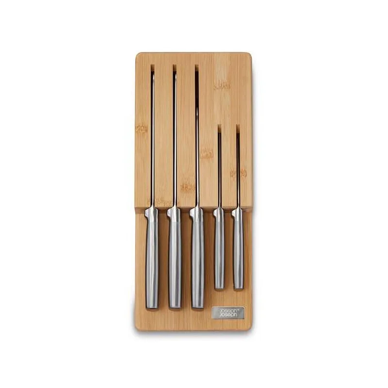 Joseph Joseph Elevate 5 Piece In-Drawer Bamboo Knife Block Set