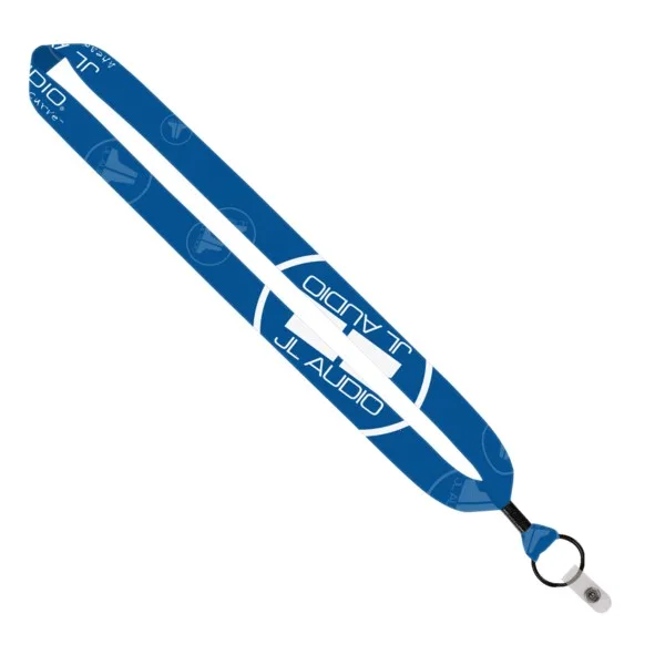 1" Dye-Sublimated Lanyard with Metal Crimp & Metal Split-Ring view 7
