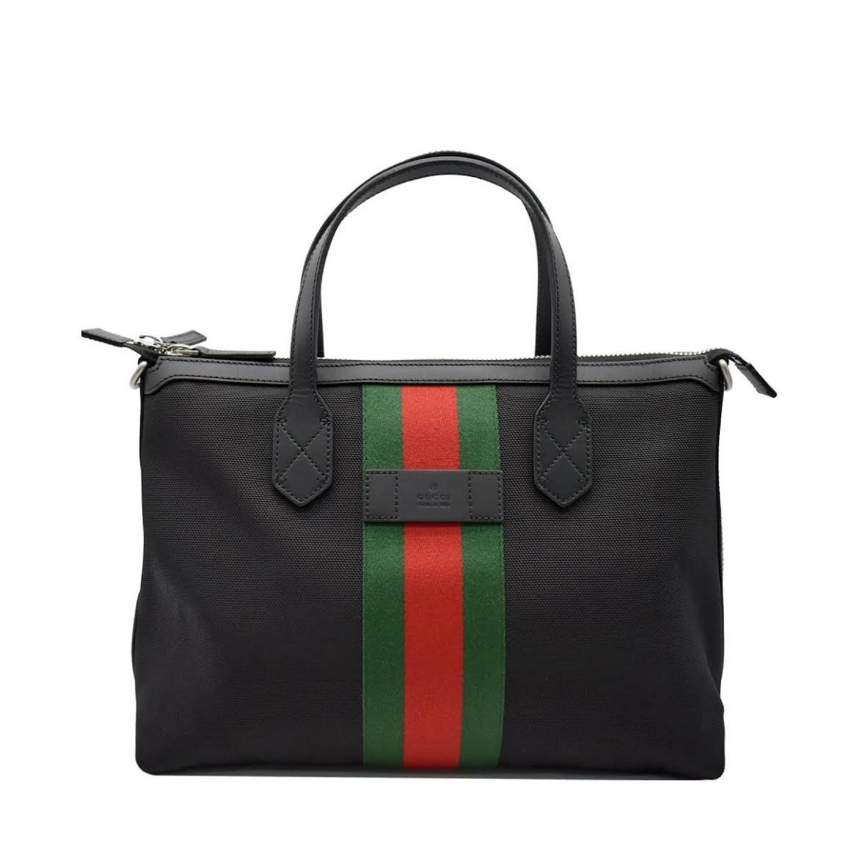 Gucci Black Web Stripe Tote Shoulder