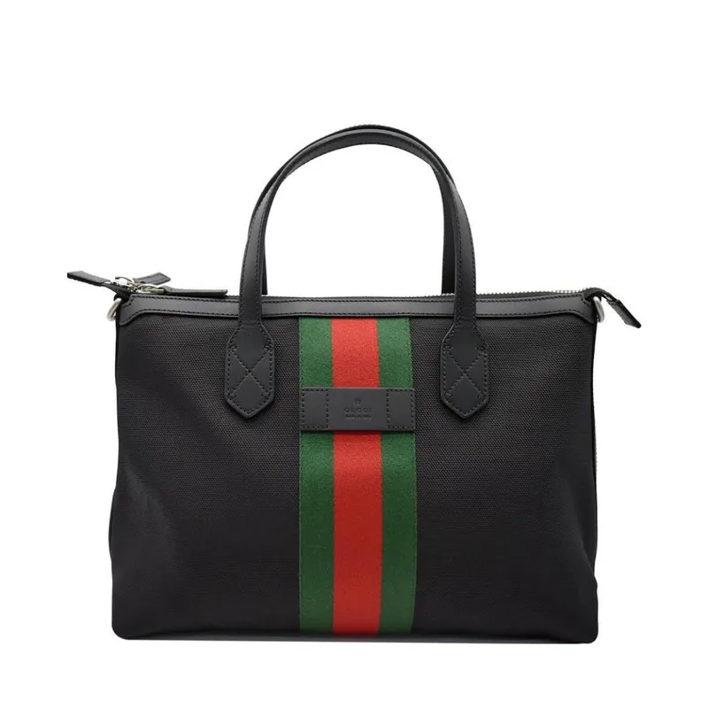 Gucci Black Web Stripe Tote Shoulder