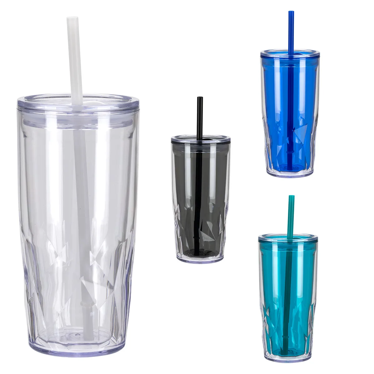 Luster 16 oz 2-in-1 Recycled Acrylic Straw Tumbler view 2