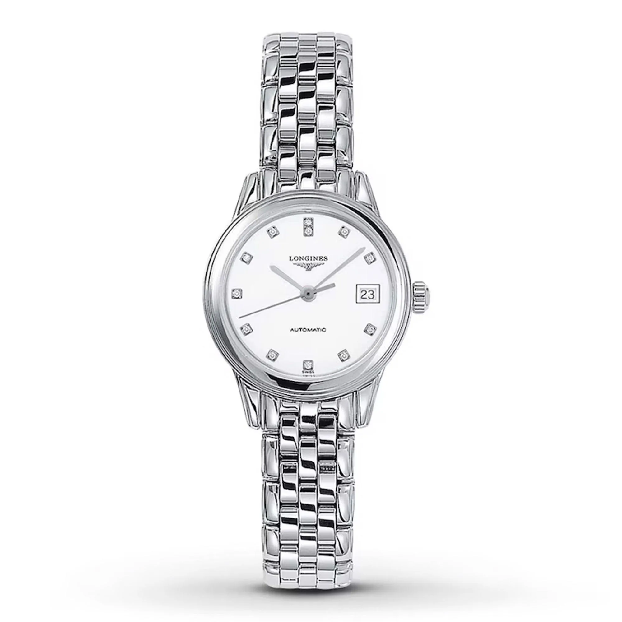 Longines Ladies' Flagship Automatic Stainless Steel Watch White Dial