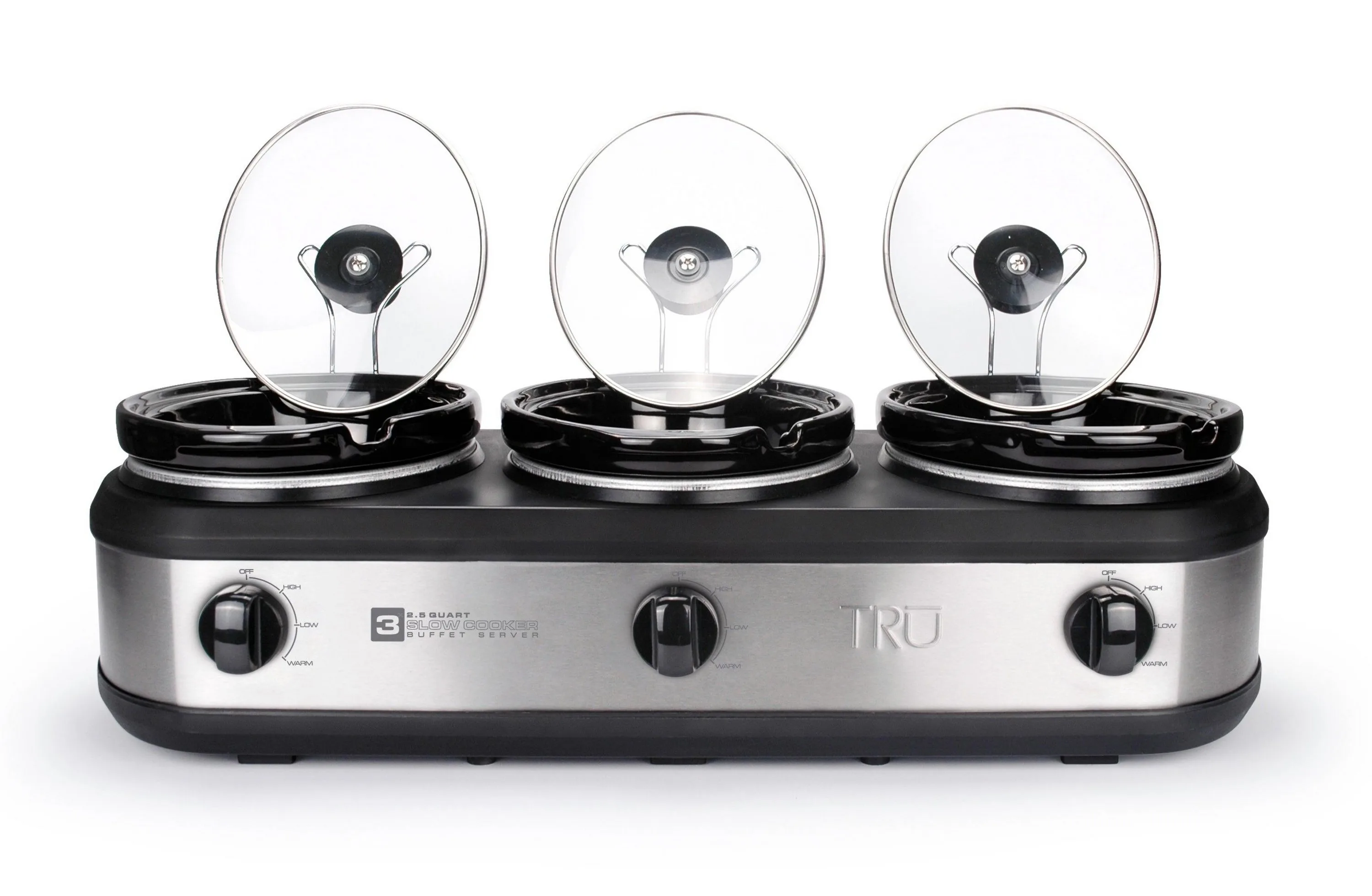 TRU Triple 2.5 Qt. Stainless Buffet Server