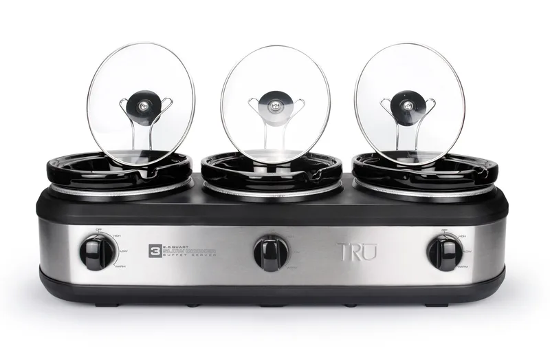TRU Triple 2.5 Qt. Stainless Buffet Server