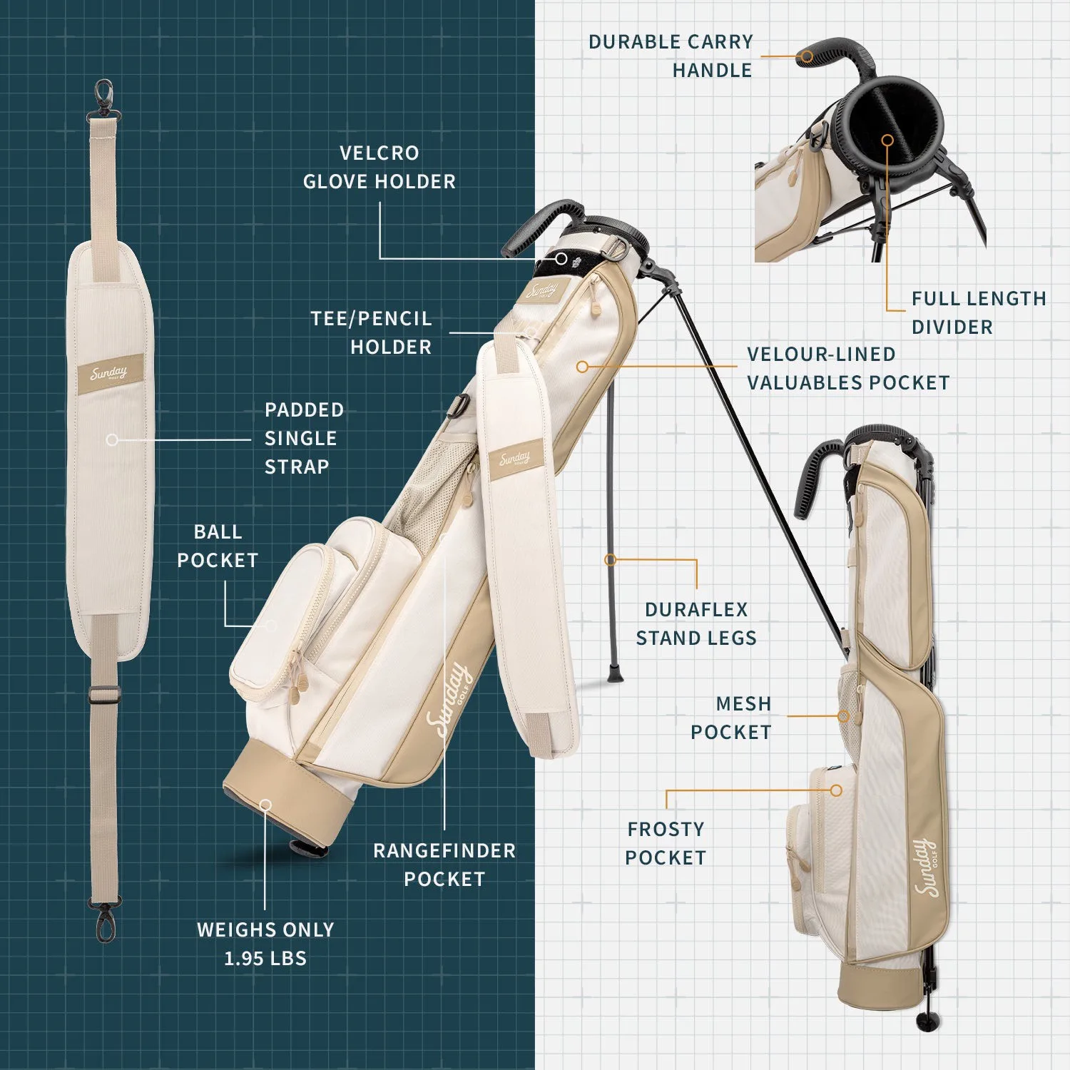Sunday Golf® The Loma Golf Bag view 3