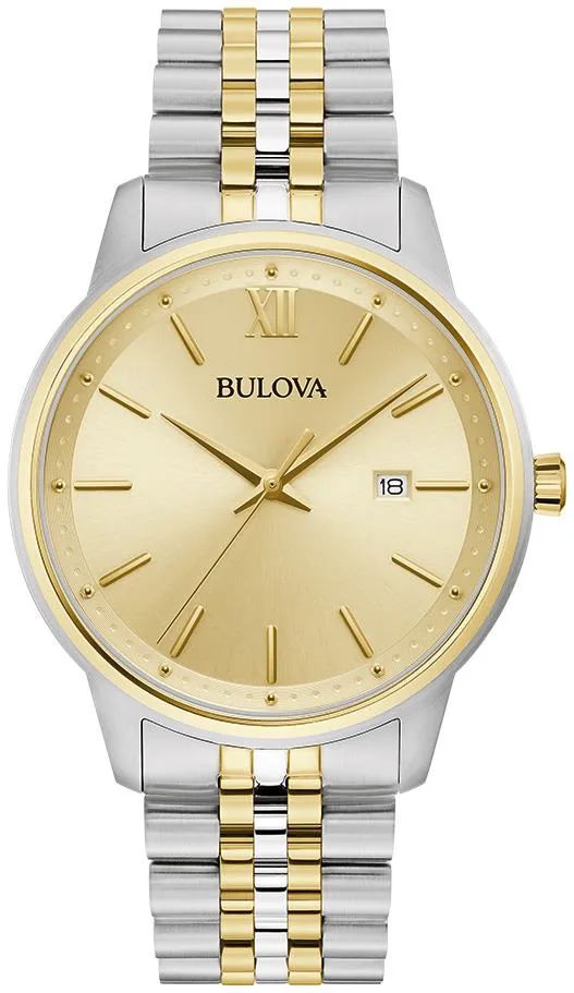 Bulova Watches Corporate Exclusive Men's Classic Watch, Two-Tone Gold w/Champagne Dial