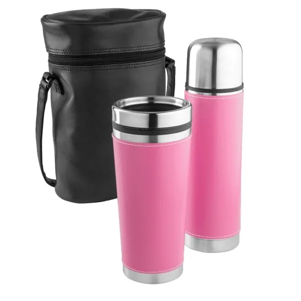 Leatherette Tumbler/ Vacuum Bottle Set view 3