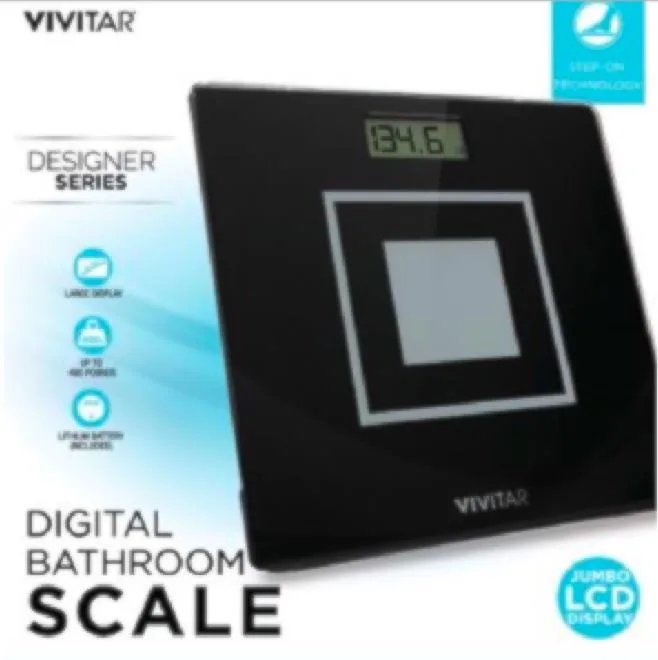 Health, Beauty & Fitness Designer Bathroom Digital Scale - Black