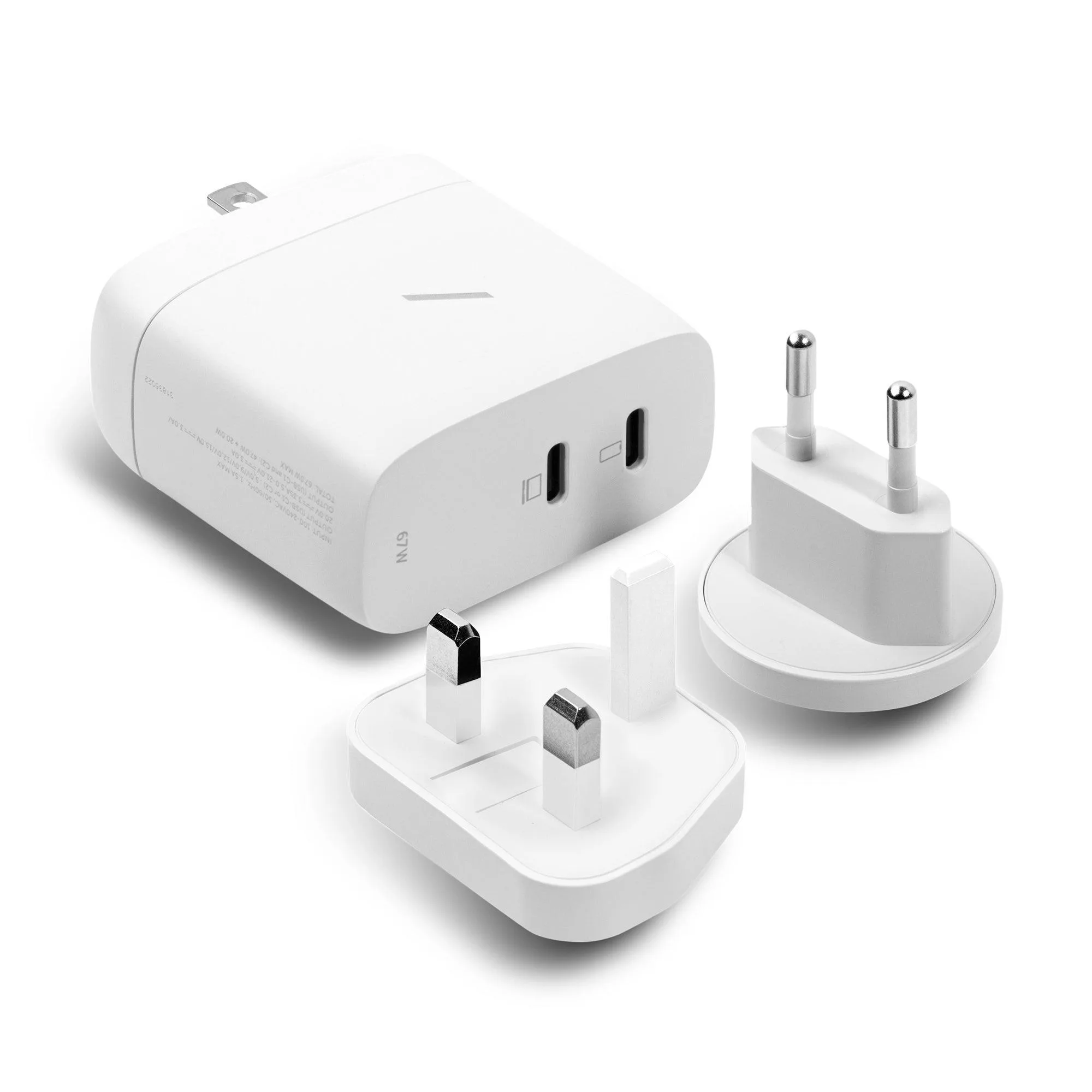 Native Union Fast Gan PD 67W White Charger w/2 USB-C Ports
