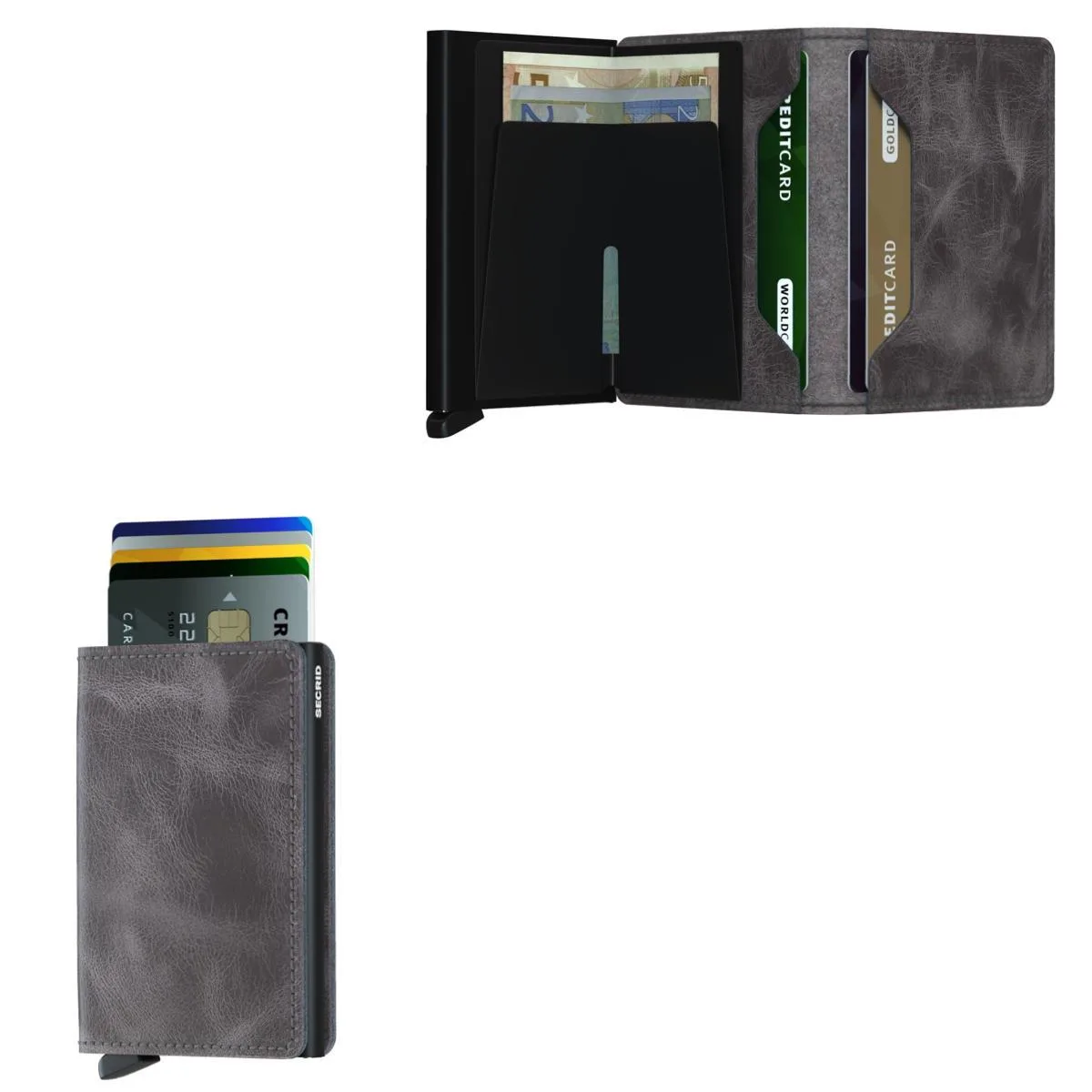 Secrid Slimwallet Vintage Leather - Gray Black