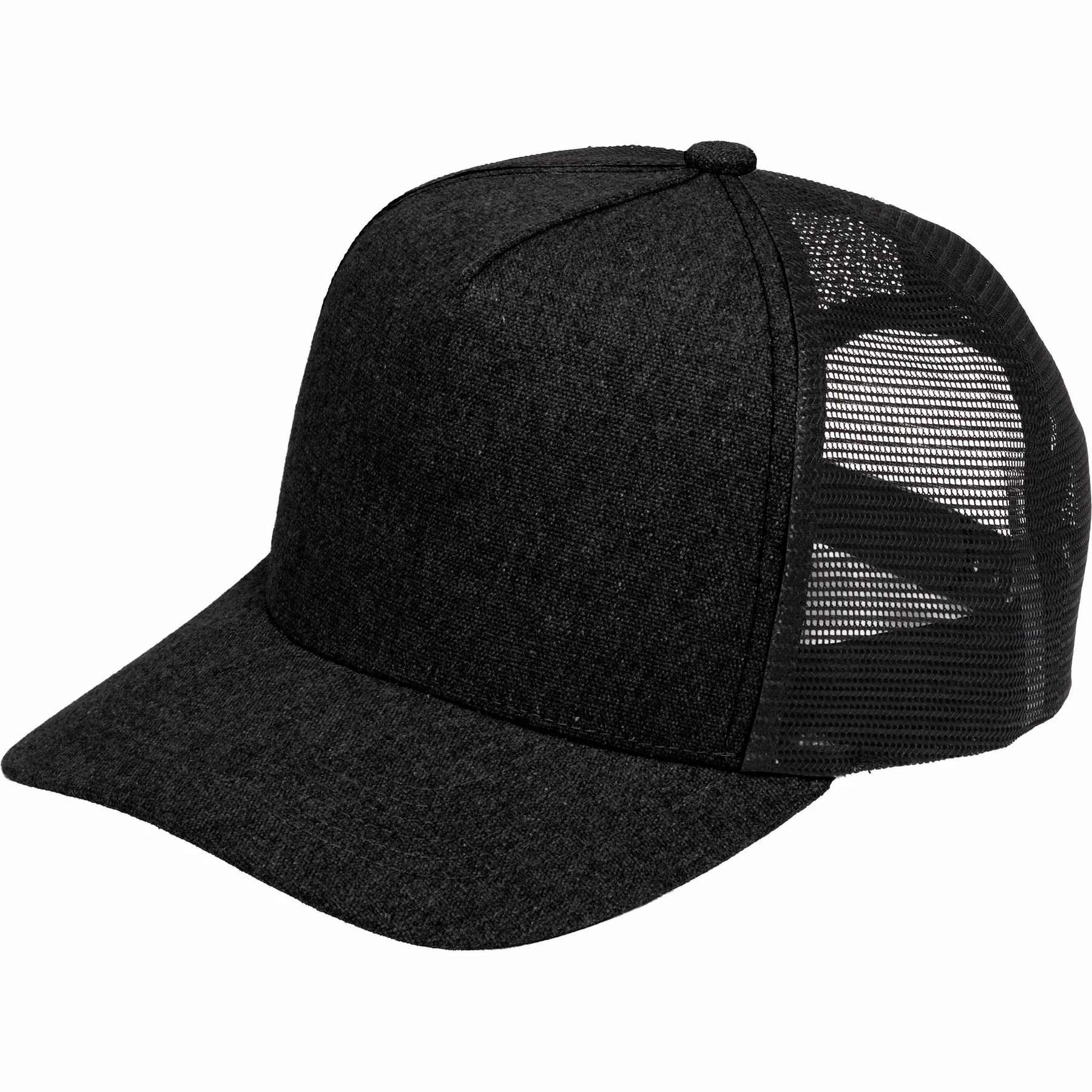 Recycled Cotton Canvas 5 Panel Mesh Back Ballcap view 3