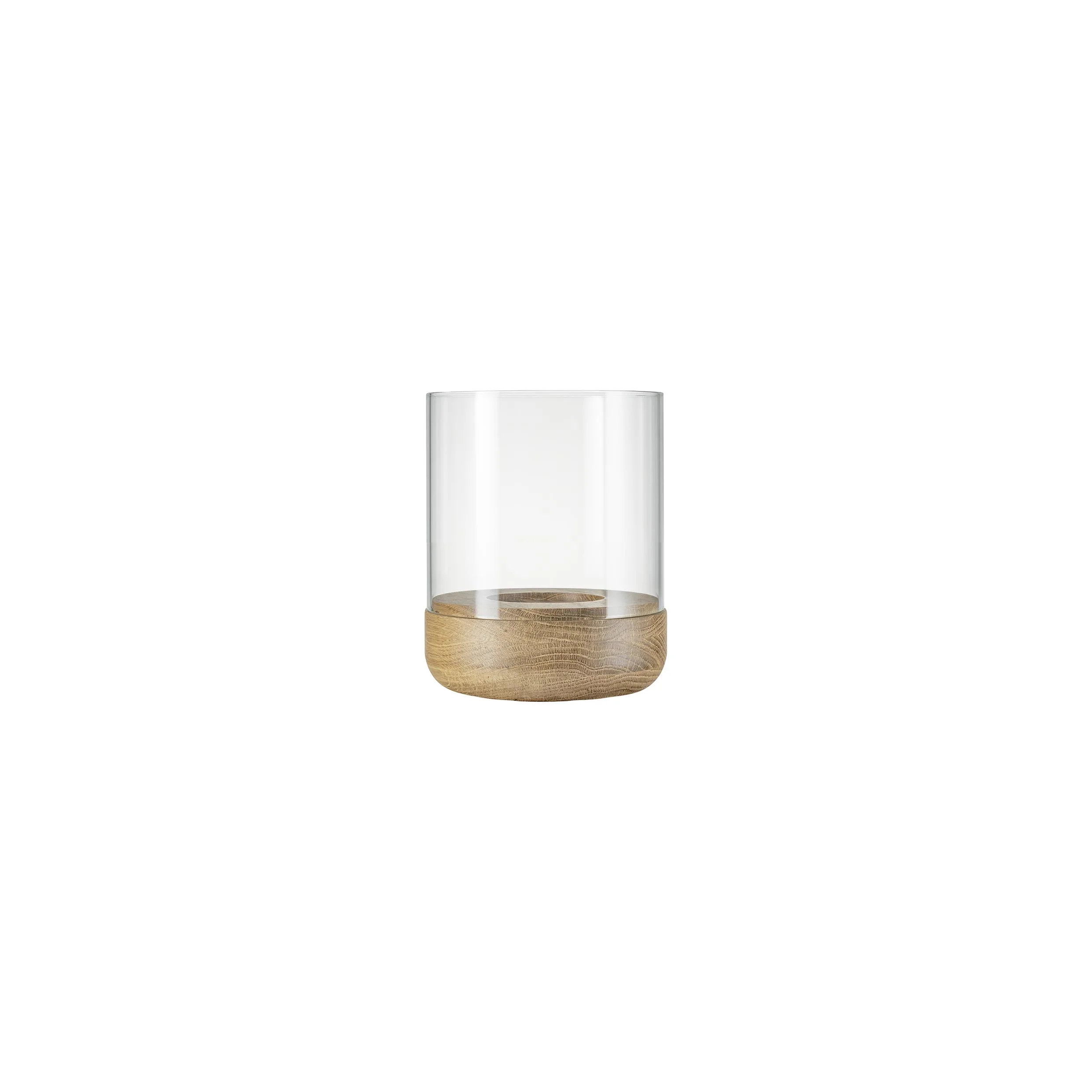 Blomus Lanto Hurricane Lamp w/Wood Base - Small