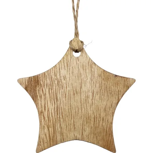 3" Wood Ornament - Star view 2