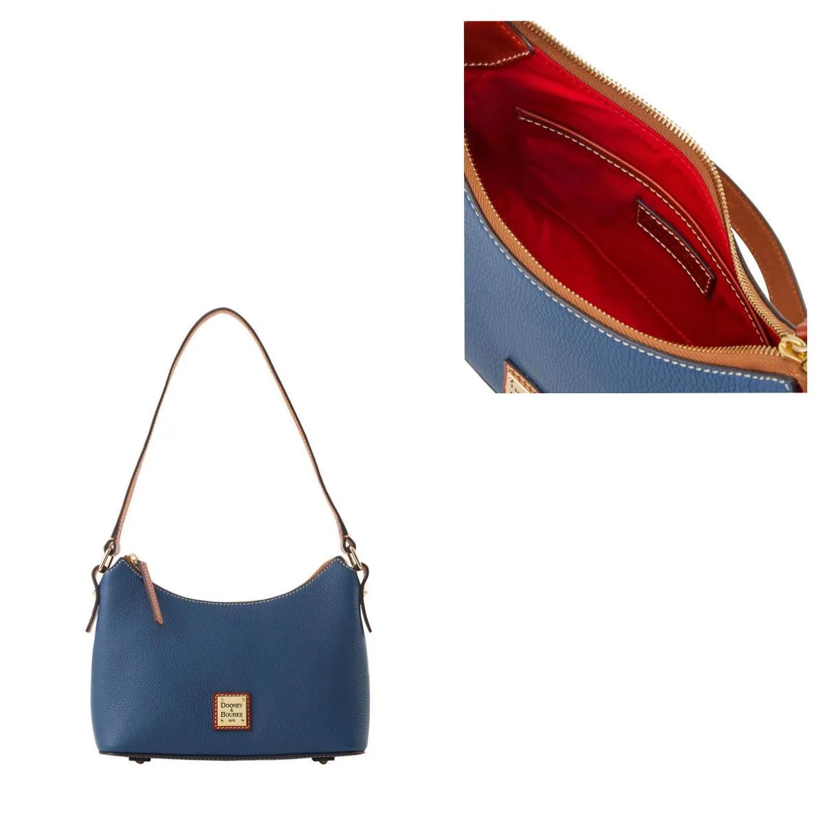 Dooney & Bourke Blue Pebble Grain Baguette