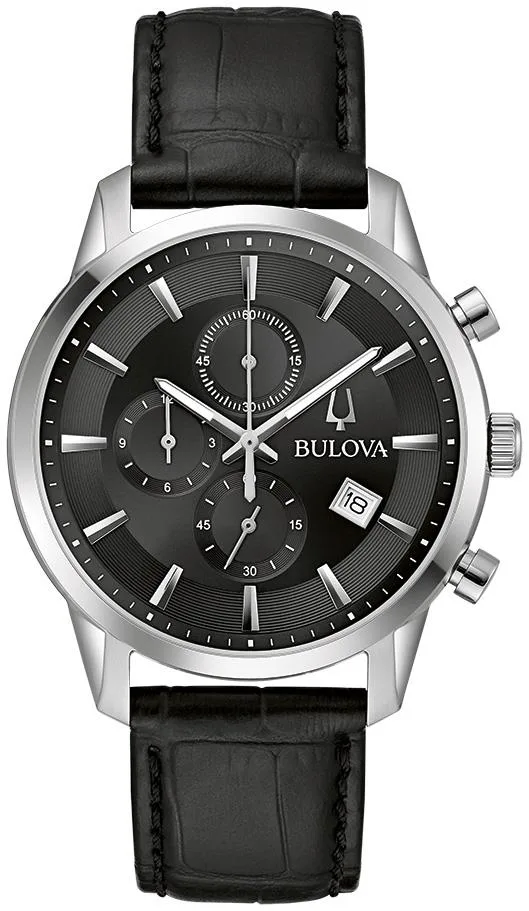 Bulova Watches Men's Sutton Stainless Steel Strap Watch Black Dial
