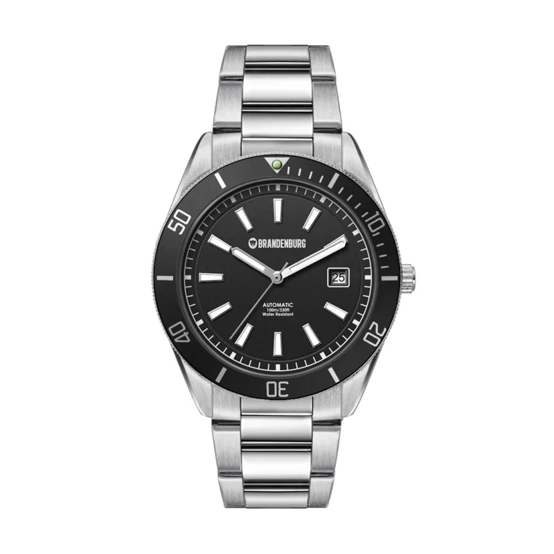 42mm, Ss, Silver Case, Bk Bezel, Automatic Mvt, Dte