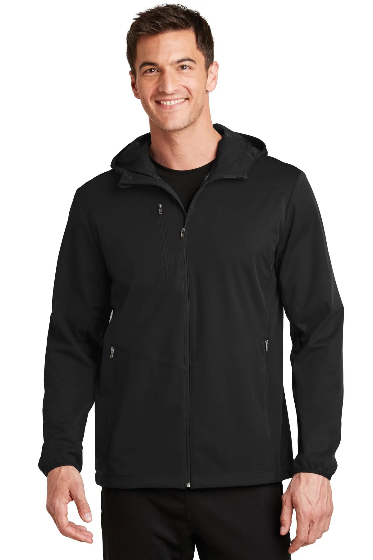 Port Authority® Active Hooded Soft Shell Jacket. view 4