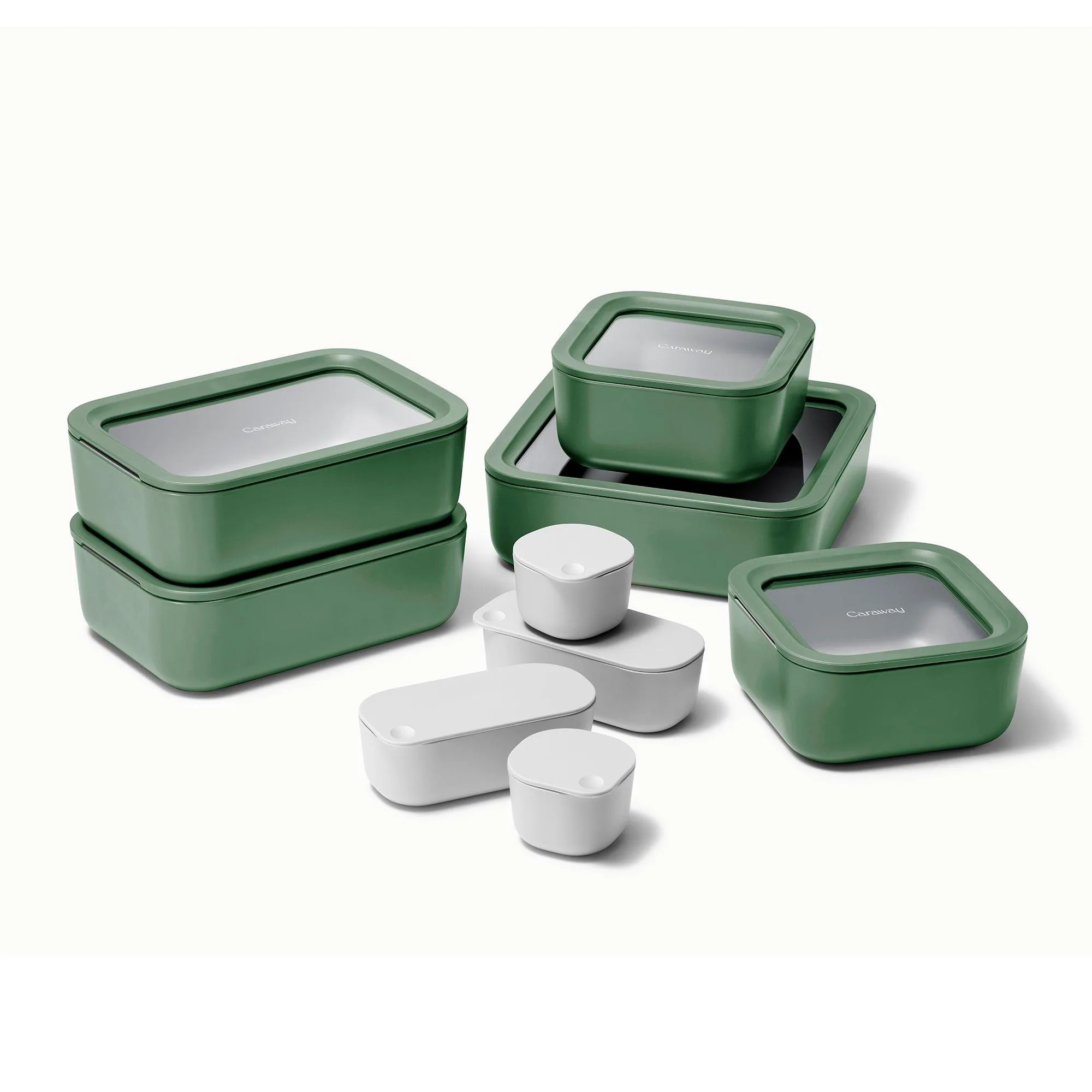 Caraway 14Pc Glass Food Storage Set Sage