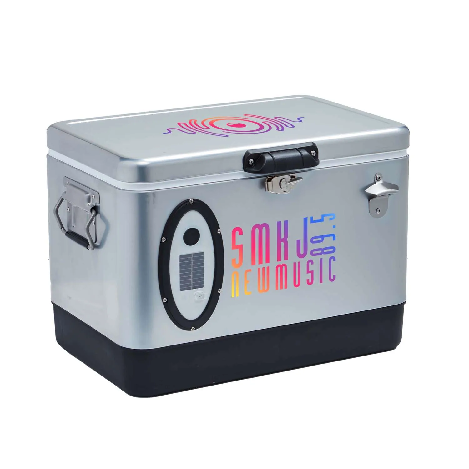 Sasquatch 54QT Bluetooth Music Cooler, Front & Top Imprint