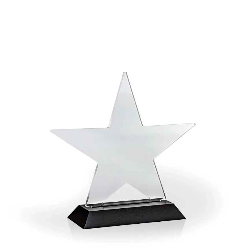 Star Track Award with Black Wood Base, Medium - Engraved view 2