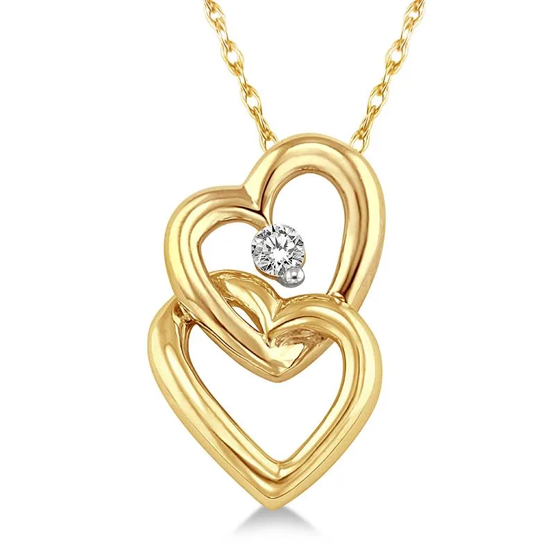 Jilco Inc Double Diamond Heart Necklace