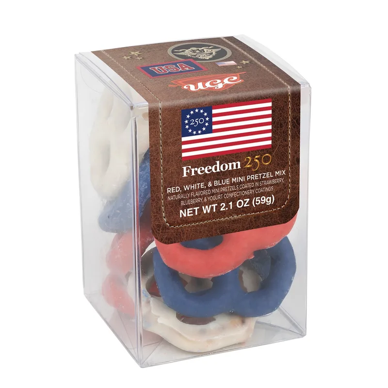 Freedom250- Short Acetate-Red, White and Blue Mini Pretzel Mix