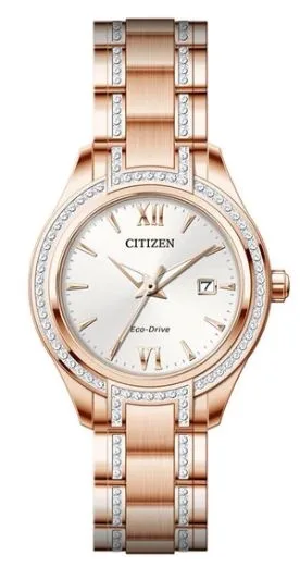 Citizen® Ladies Silhouette Crystal Eco-Drive® Stainless Steel Bracelet Watch