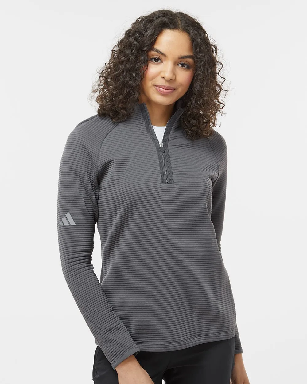 Adidas® Women's Spacer Quarter-Zip Pullover Shirt view 2