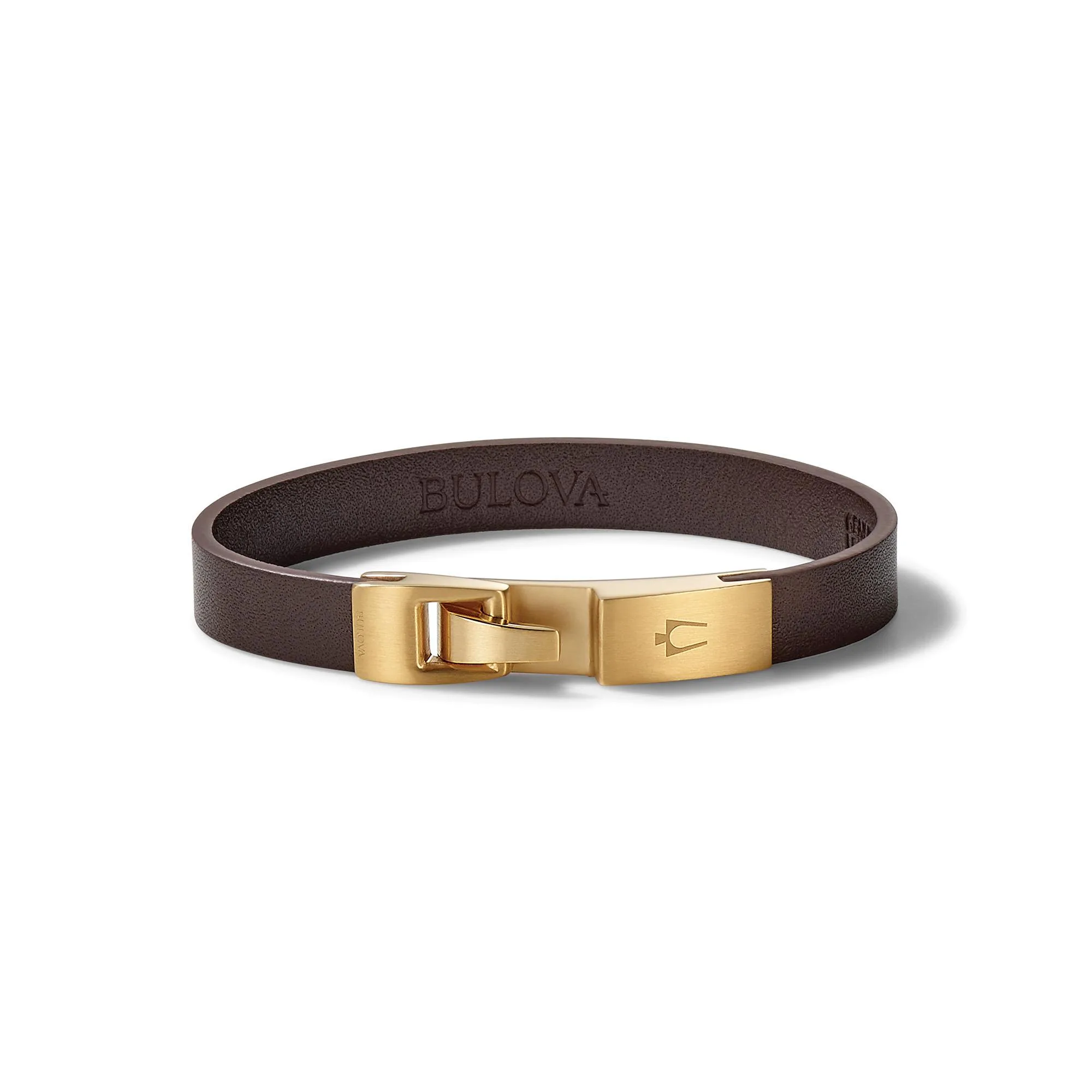 Bulova Jewelry Single Wrap Bracelet: Brown Leather - Large
