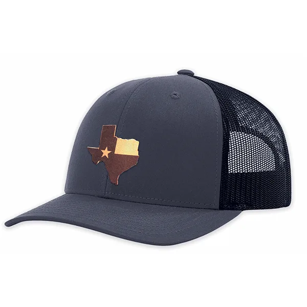 Richardson 115 Cap With Leather Badge Heat Applied or Sewn On